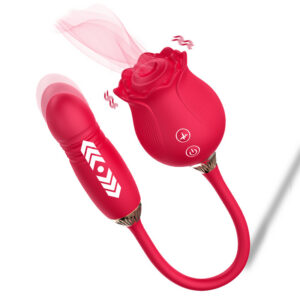 Vibrador Doble con Rosa de Succión
