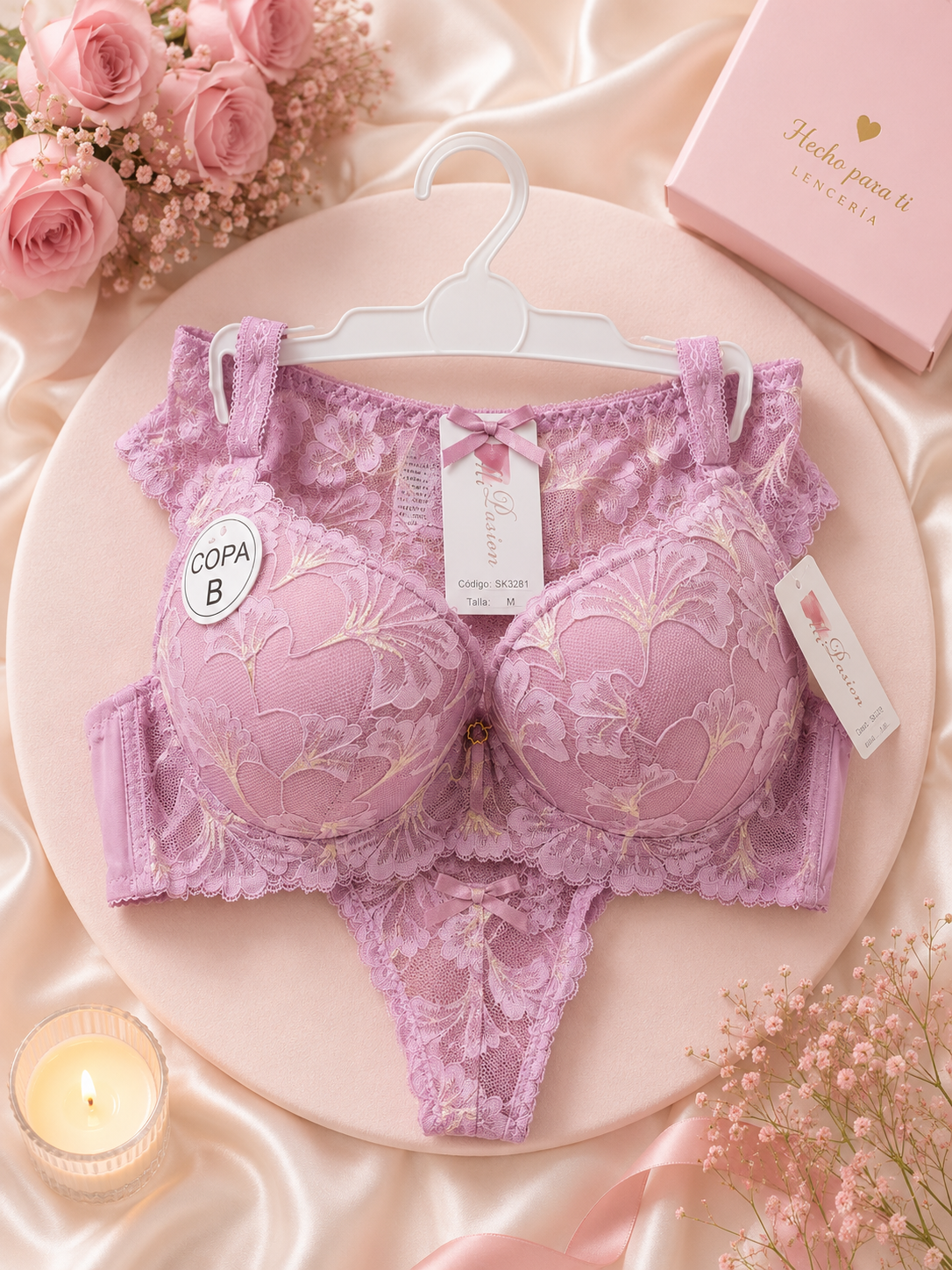Conjunto lirio -rosado