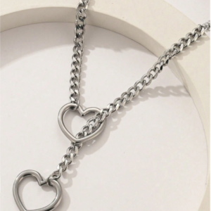 Collar plateado corazon