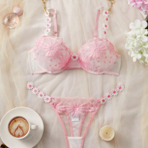Conjunto flor rosa -s